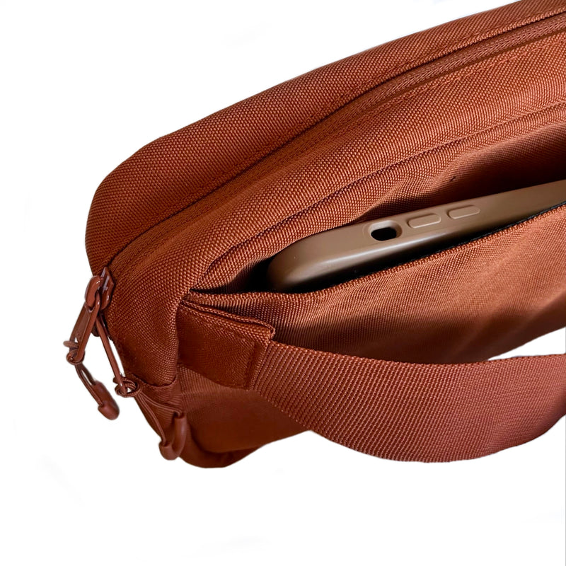 Brown leather sling bag - directcreate.com